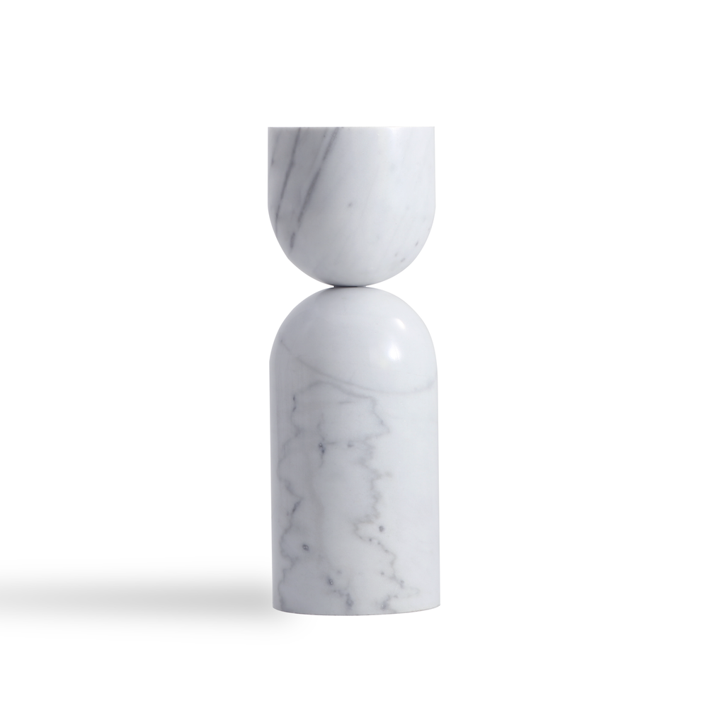 Side Tables Apothecary Tall End Table White Marble