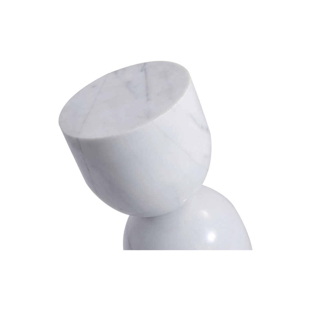 Side Tables Apothecary Tall End Table White Marble