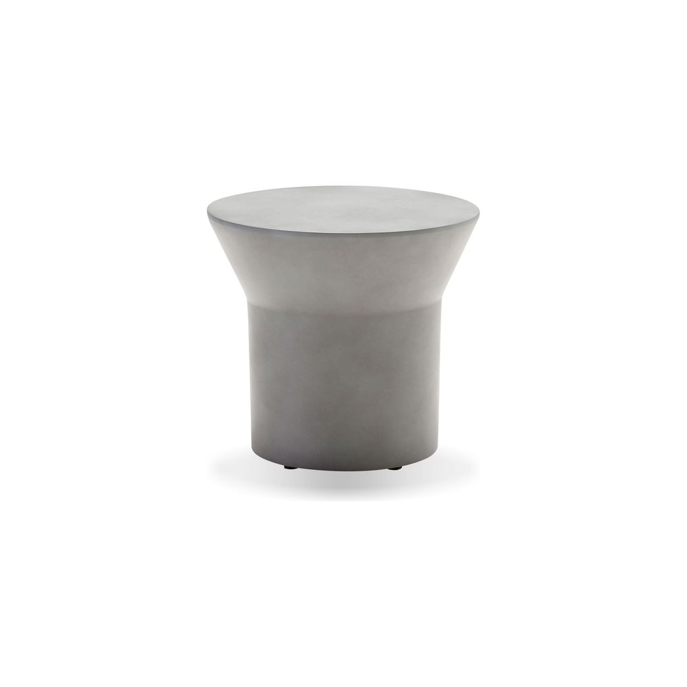 Outdoor Side Tables Boracay End Table Grey Fiber Cement Epoxy, Solid Surface Base Indoor-Outdoor