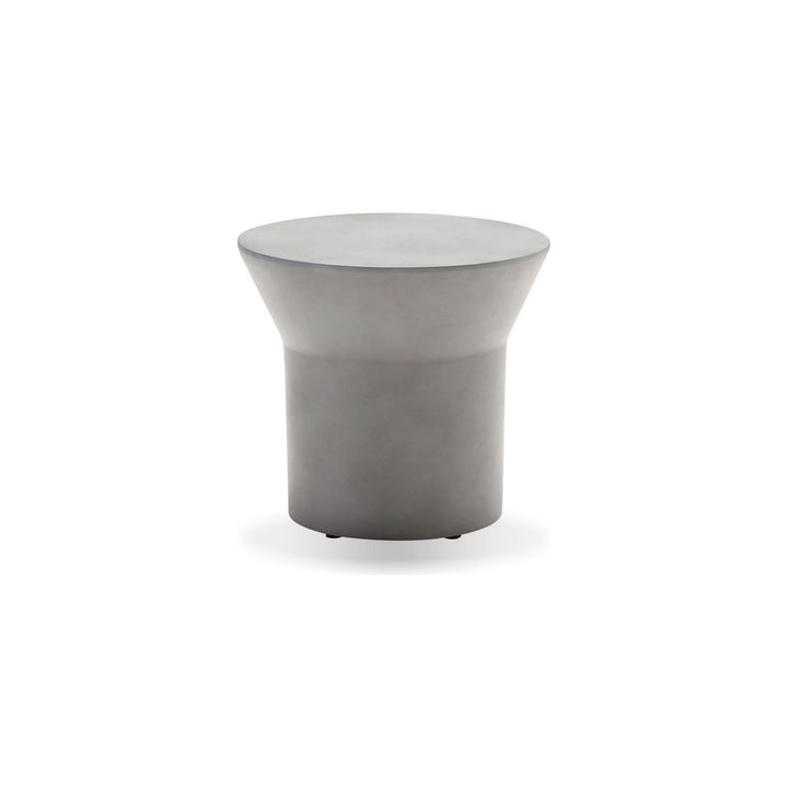 Outdoor Side Tables Boracay End Table Grey Fiber Cement Epoxy, Solid Surface Base Indoor-Outdoor