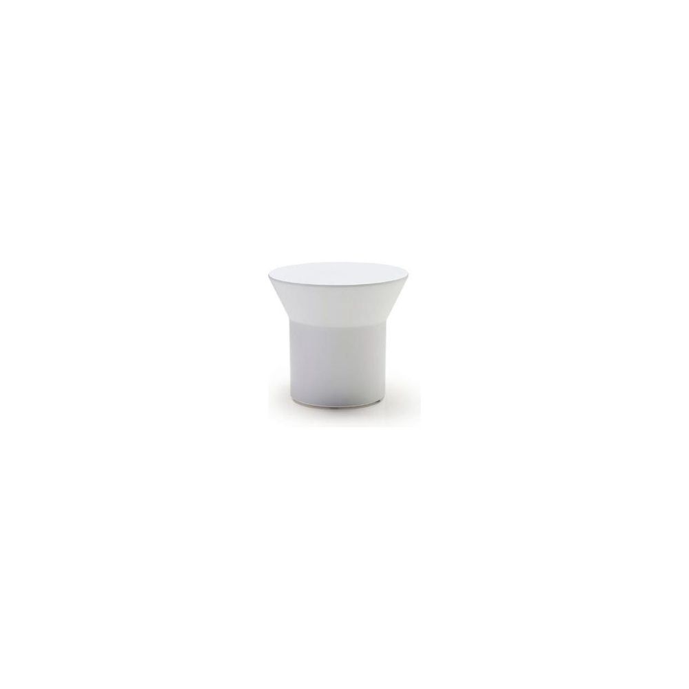 Outdoor Side Tables Boracay End Table White Solid Surface Solid Surface Base Indoor-Outdoor
