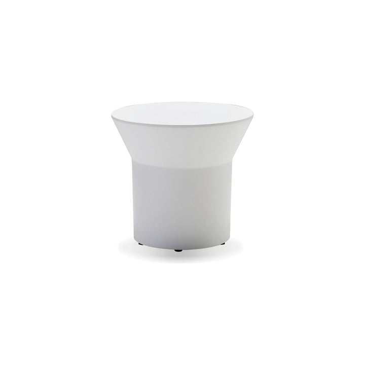 Outdoor Side Tables Boracay End Table White Solid Surface Solid Surface Base Indoor-Outdoor