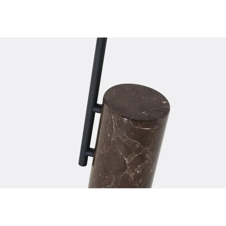Side Tables Butler End Table Black Powder Coated Steel, Brown Marble