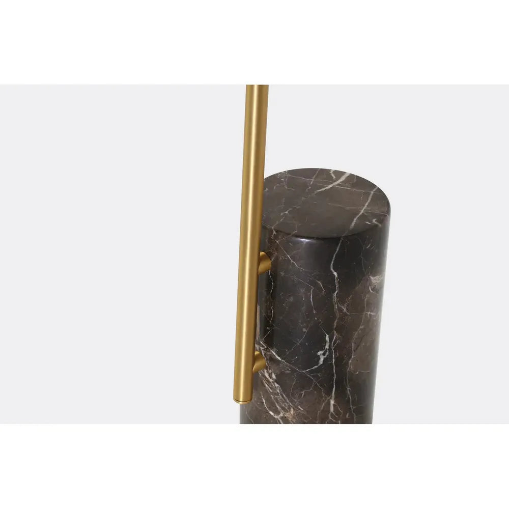Side Tables Butler End Table Brass Powder Coated Steel, Brown Marble
