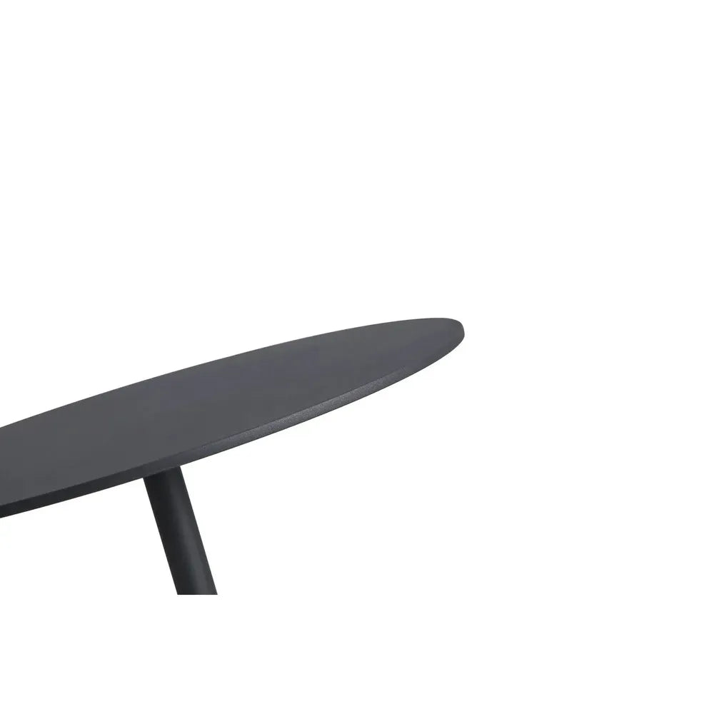 Circulo Medium End Table Black Marble,Black Powder Coated Steel Medium