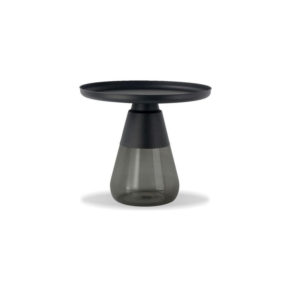 Side Tables Duverre End Table Black Aluminum Smoke Glass