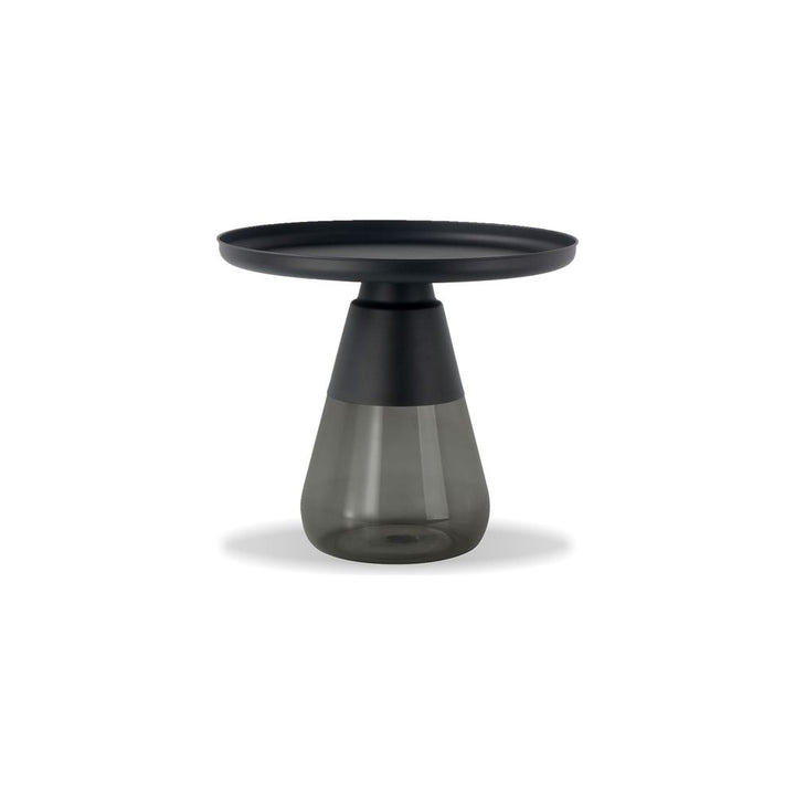 Side Tables Duverre End Table Black Aluminum Smoke Glass