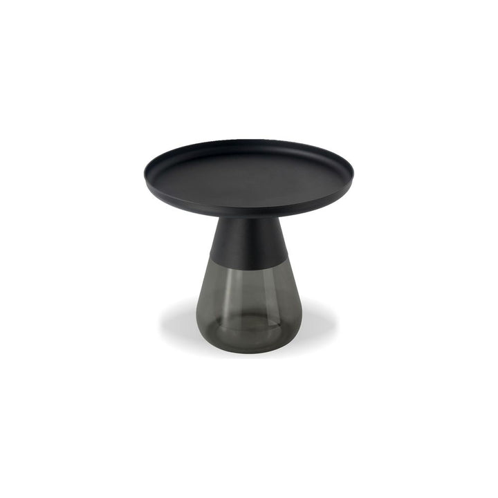 Side Tables Duverre End Table Black Aluminum Smoke Glass