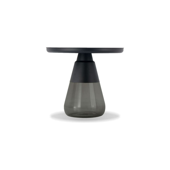 Side Tables Duverre End Table Black Aluminum Smoke Glass