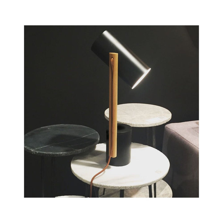 Kaii Low End Table White Marble Hammered Edge/Black Iron Legs