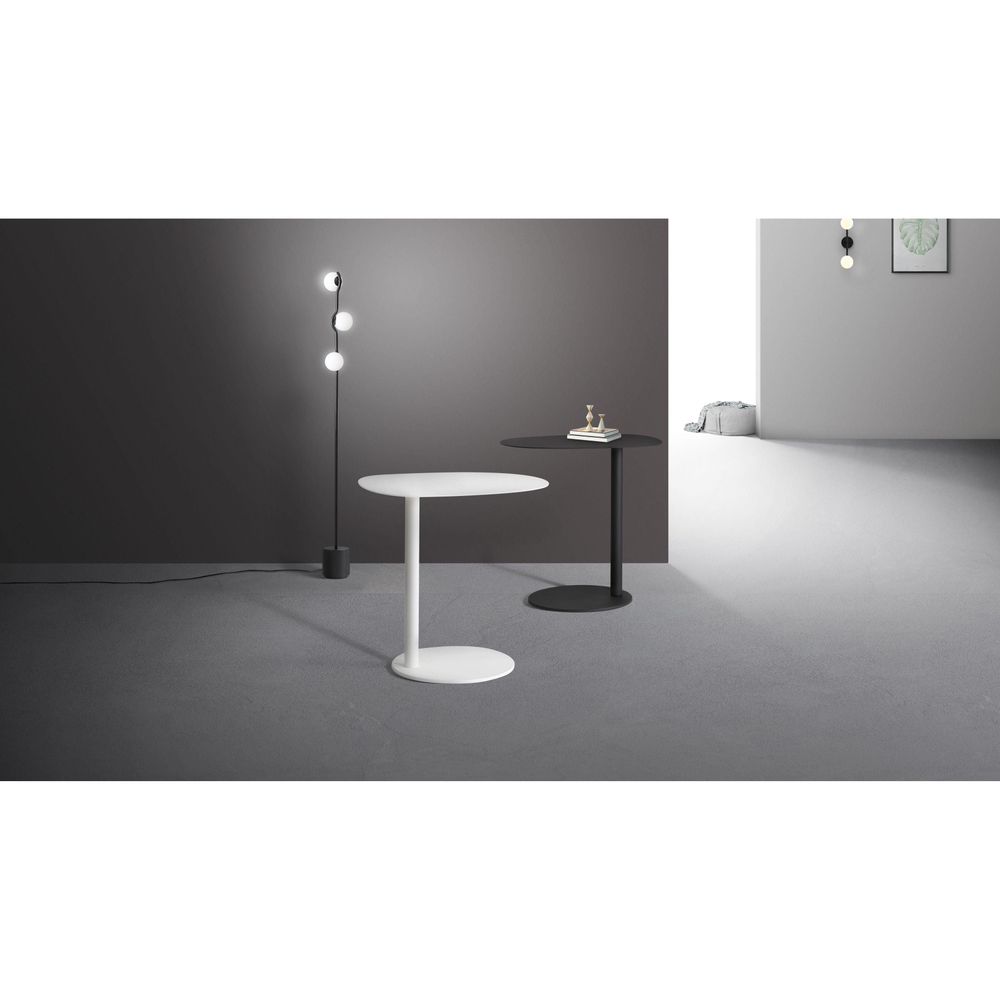 Side Tables Perch End Table Matte White Aluminum