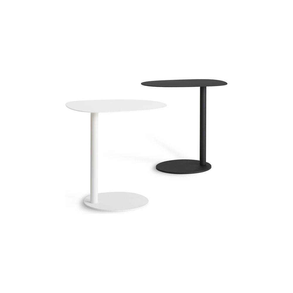 Side Tables Perch End Table Matte White Aluminum