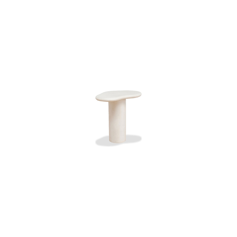 Outdoor Side Tables Puddle Tall End Table Ivory Tusk Microskin Indoor-Outdoor