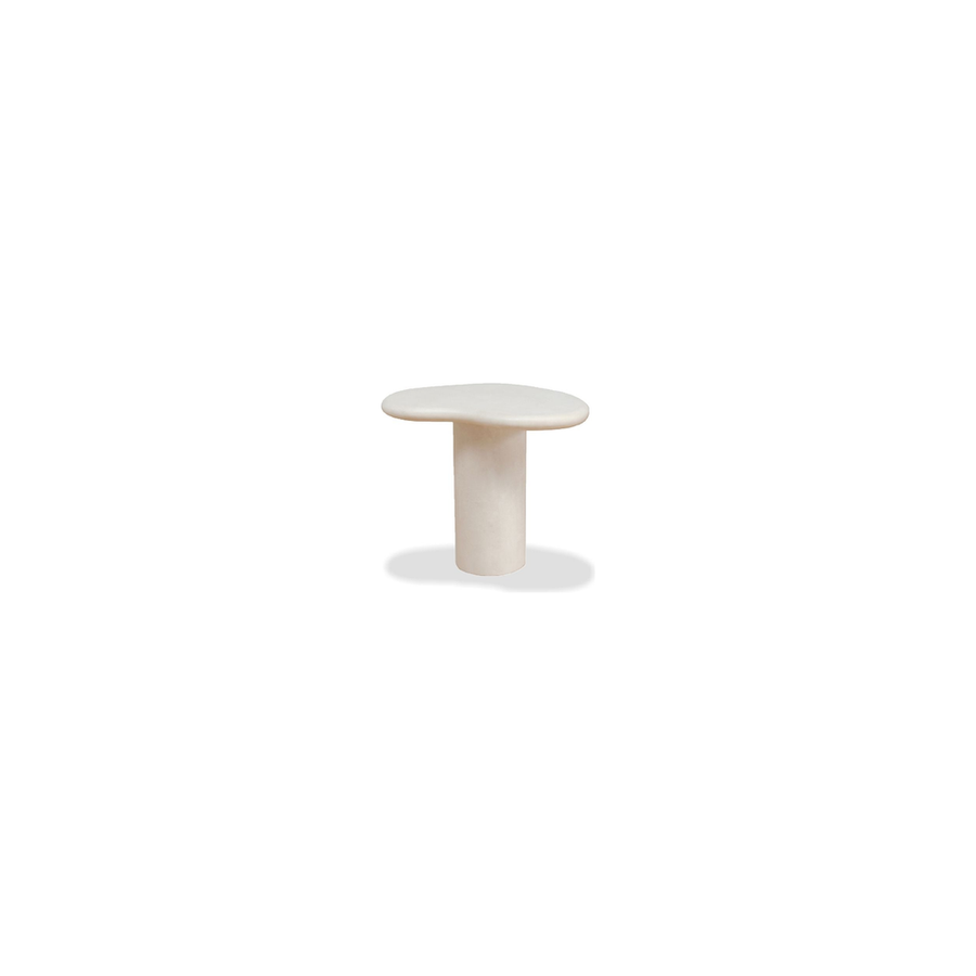 Outdoor Side Tables Puddle Medium End Table Ivory Tusk Microskin Indoor-Outdoor