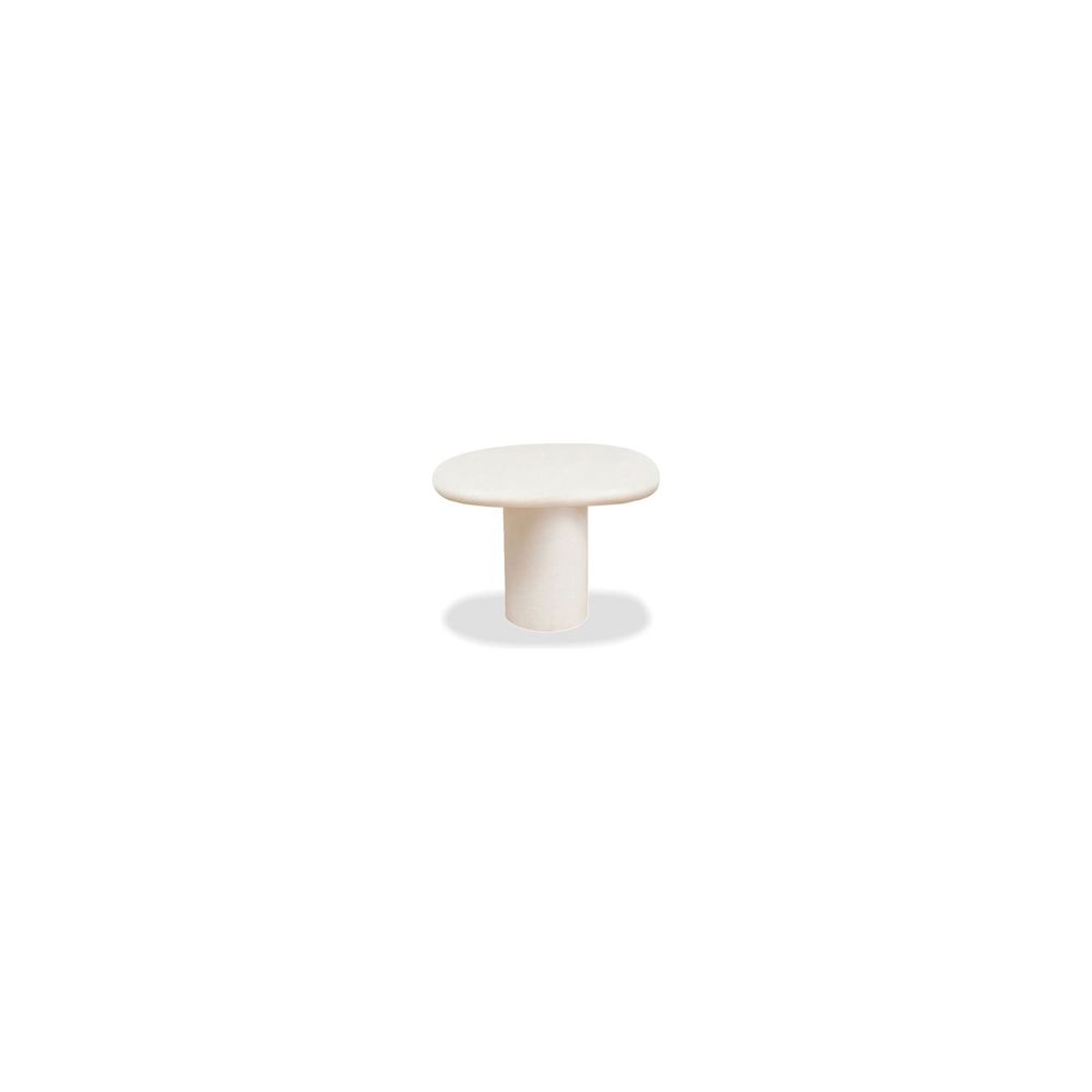 Outdoor Side Tables Puddle Low End Table Ivory Tusk Microskin Indoor-Outdoor