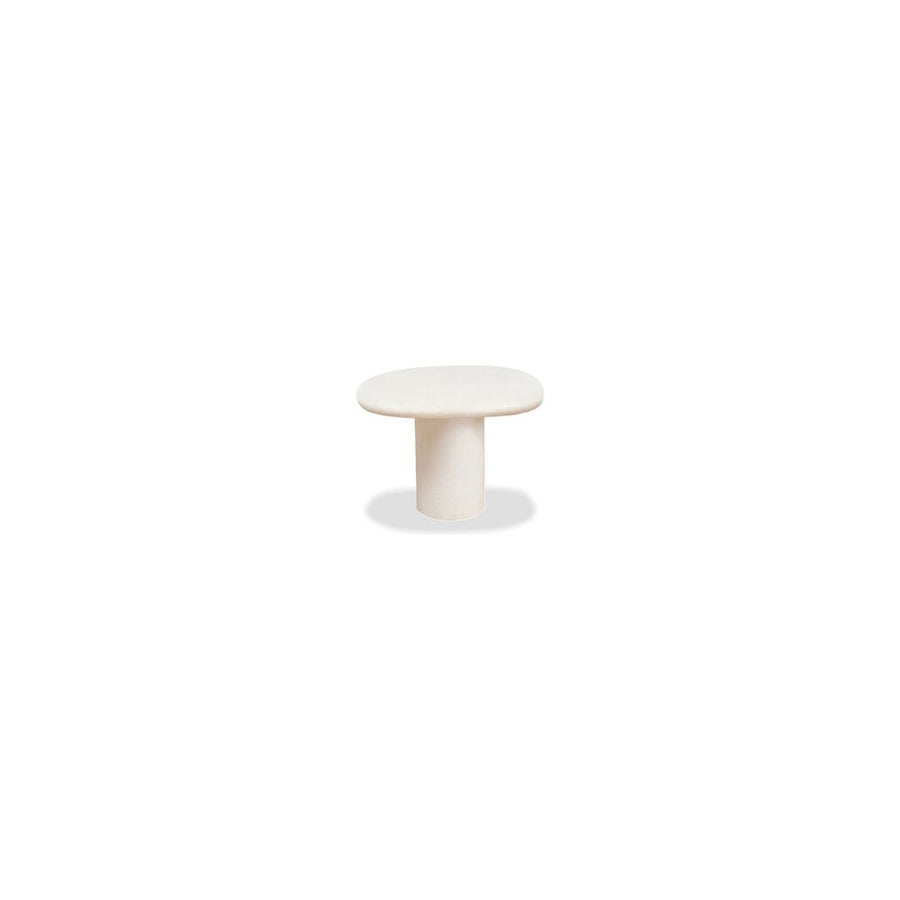 Outdoor Side Tables Puddle Low End Table Ivory Tusk Microskin Indoor-Outdoor