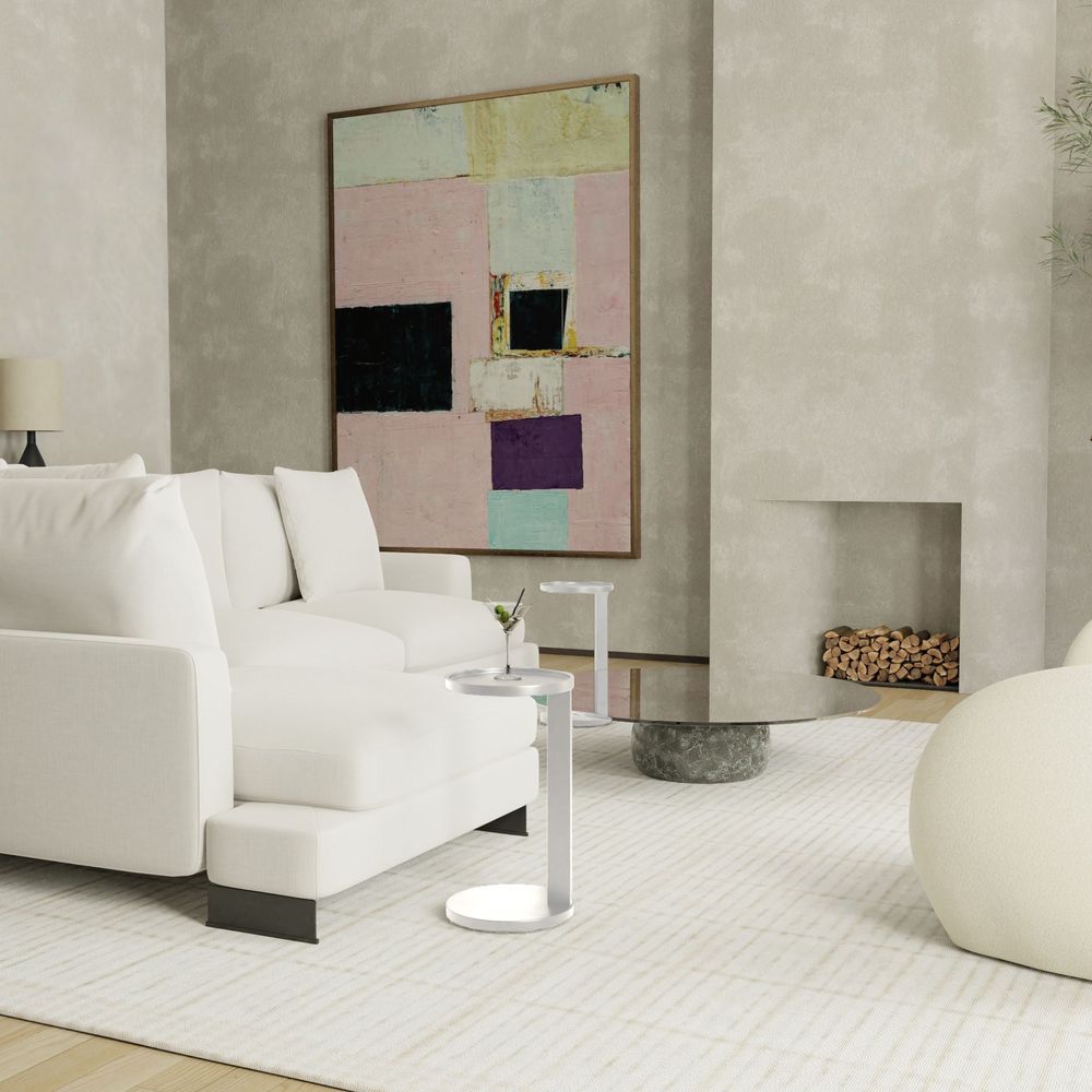 Side Tables Rookie End Table Matte White Aluminum