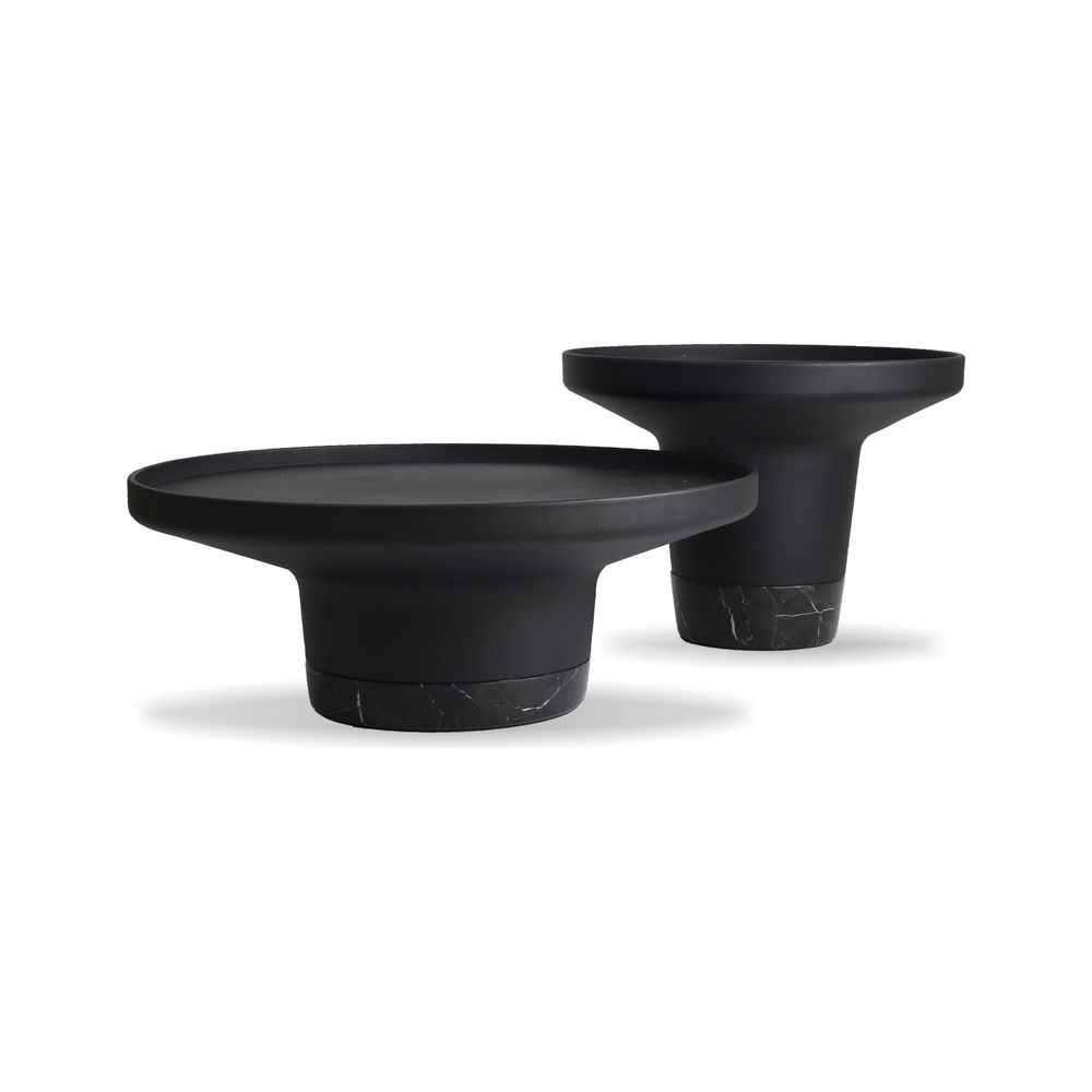 Side Tables Spacer End Table Matte Black Aluminum Black Marble Base