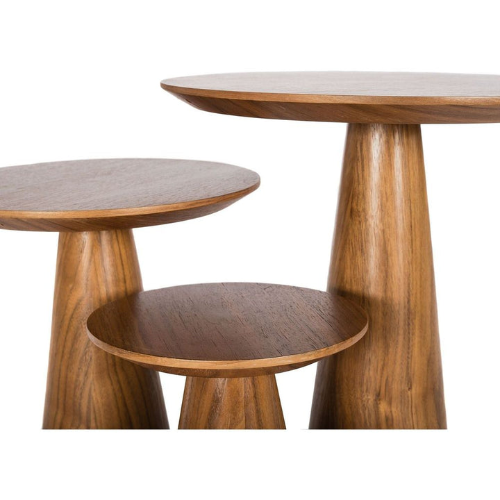 Side Tables Tower Tall End Table Walnut Veneer