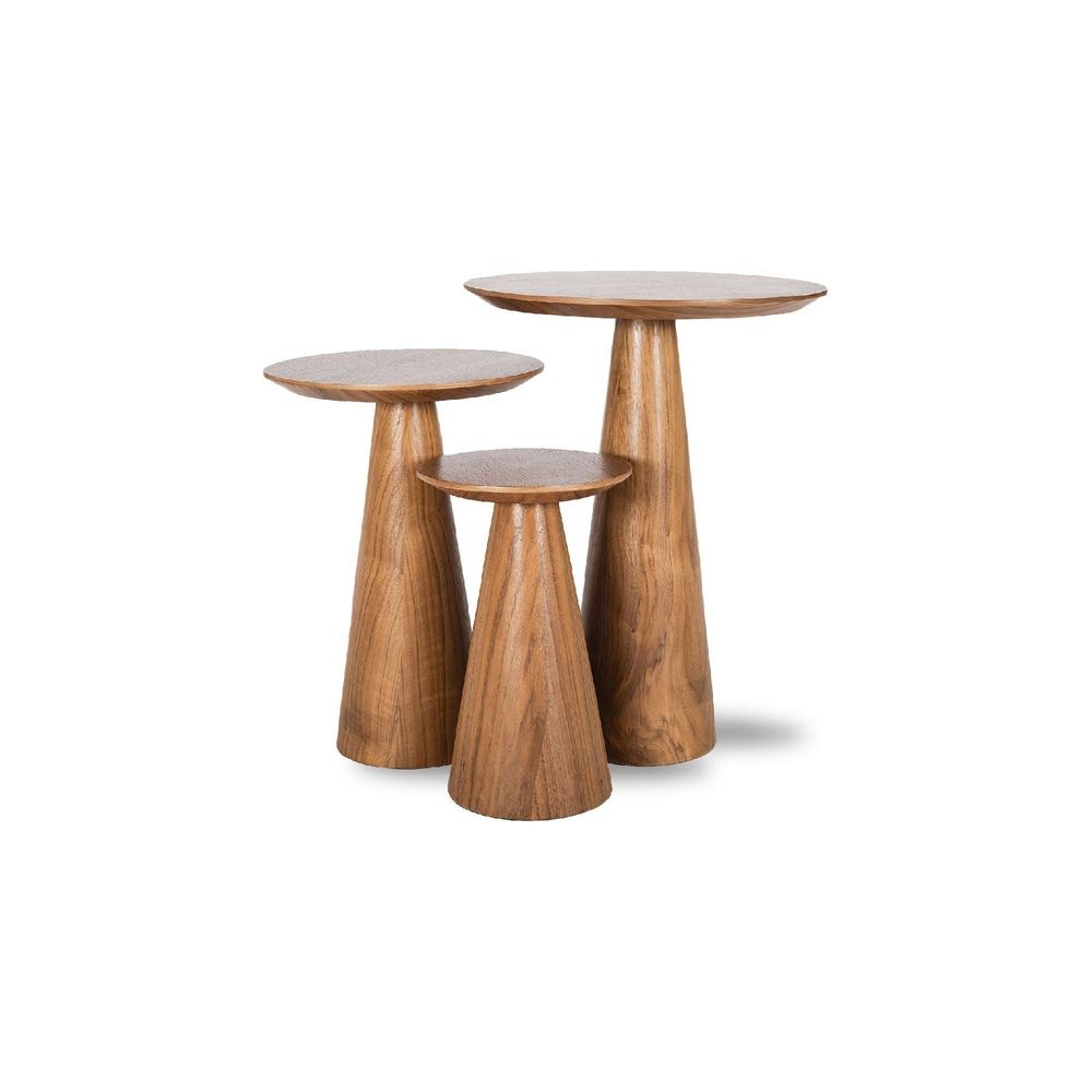Side Tables Tower Medium End Table Walnut Veneer