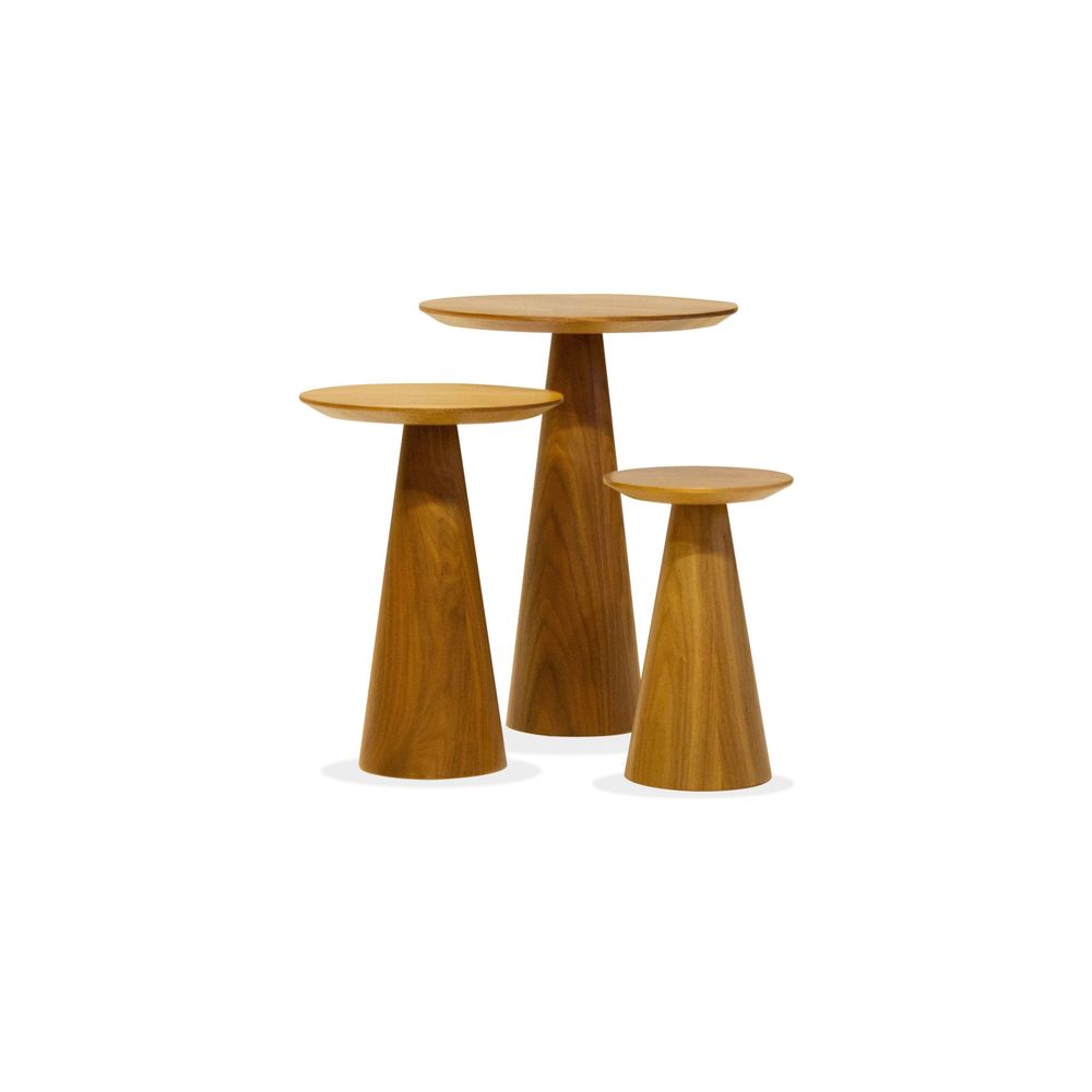 Side Tables Tower Low End Table Walnut Veneer