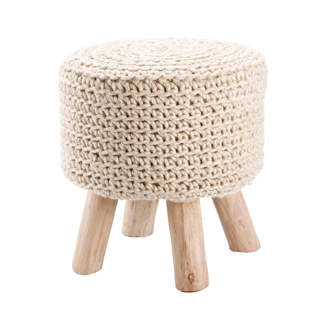 Jaipur Living Montana Stool Solid Cream Stool