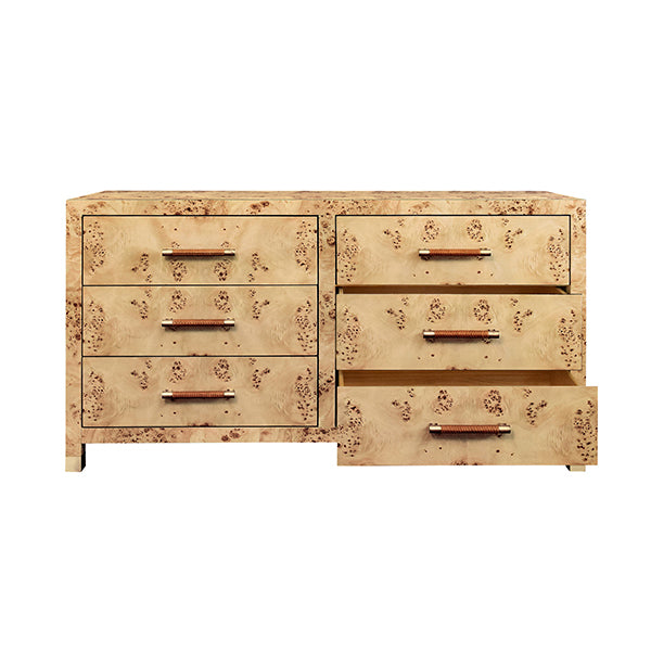 Dressers & Chests Winchester Six Drawer Chest in Natural Burl