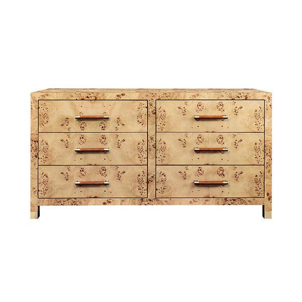 Dressers & Chests Winchester Six Drawer Chest in Natural Burl