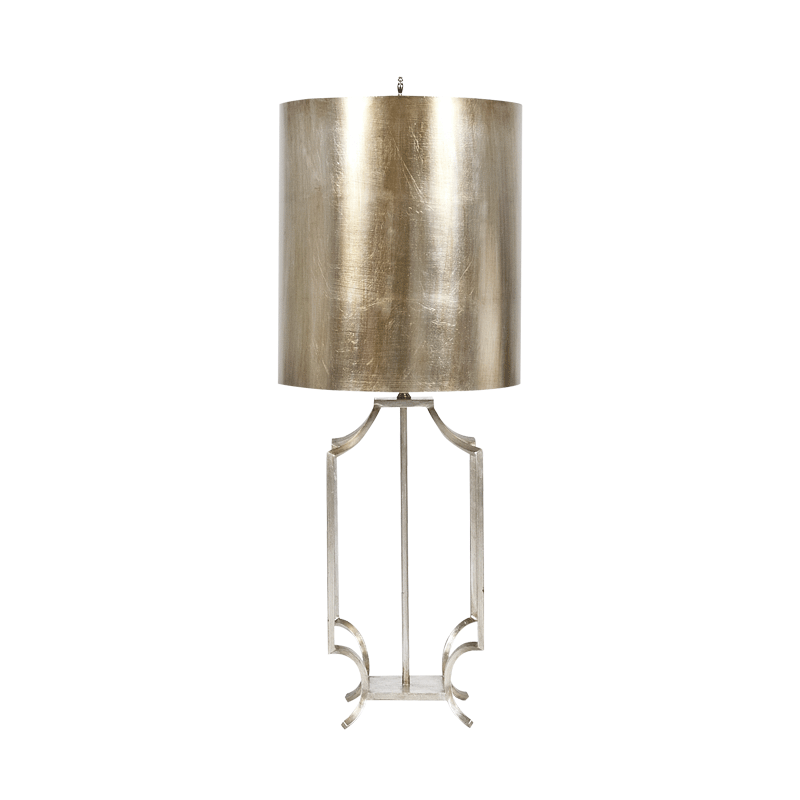 Table Lamps Windham - Slvr Leaf Iron Lamp Base W Slvr Lf Drum Shade