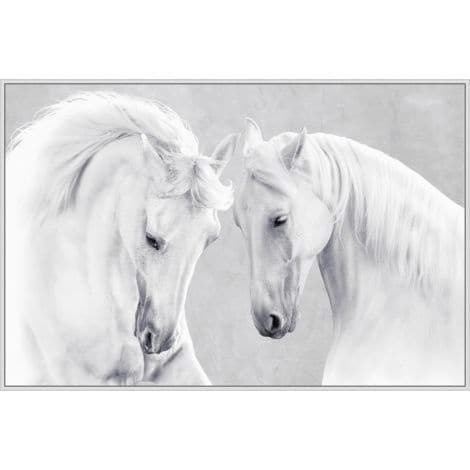Oversized White Stallions-Wendover-WEND-WLA2052-Wall Art-1-France and Son