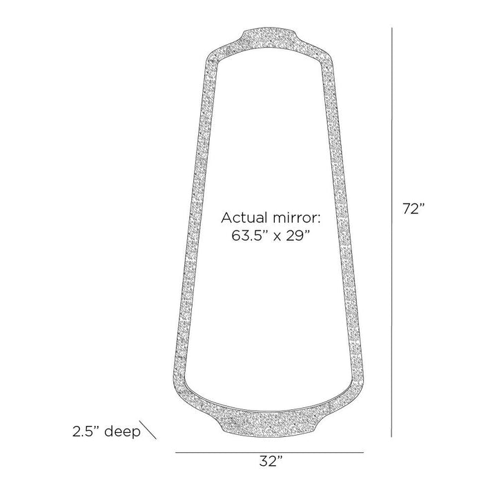 Leland Floor Mirror - Gold