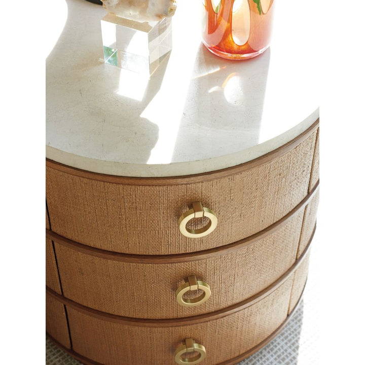 Side Tables Banning Raffia Round Lamp Table - Sonoran