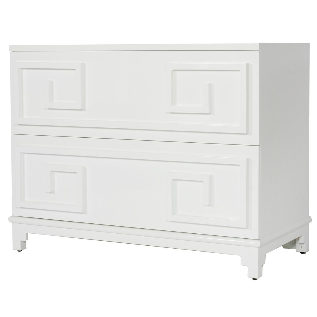 Wrenfield - Oriental Two Drawer Chest In White Lacquer