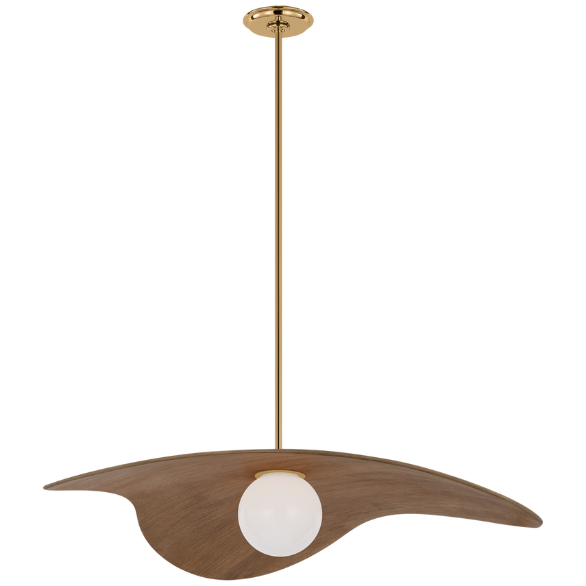 Pendants Kingsley 35" Tri Pendant - Antique Brass w/ Natural Oak Shade