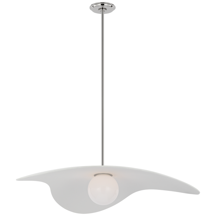 Pendants Kingsley 35" Tri Pendant - Polished Nickel w/ Matte White Shade