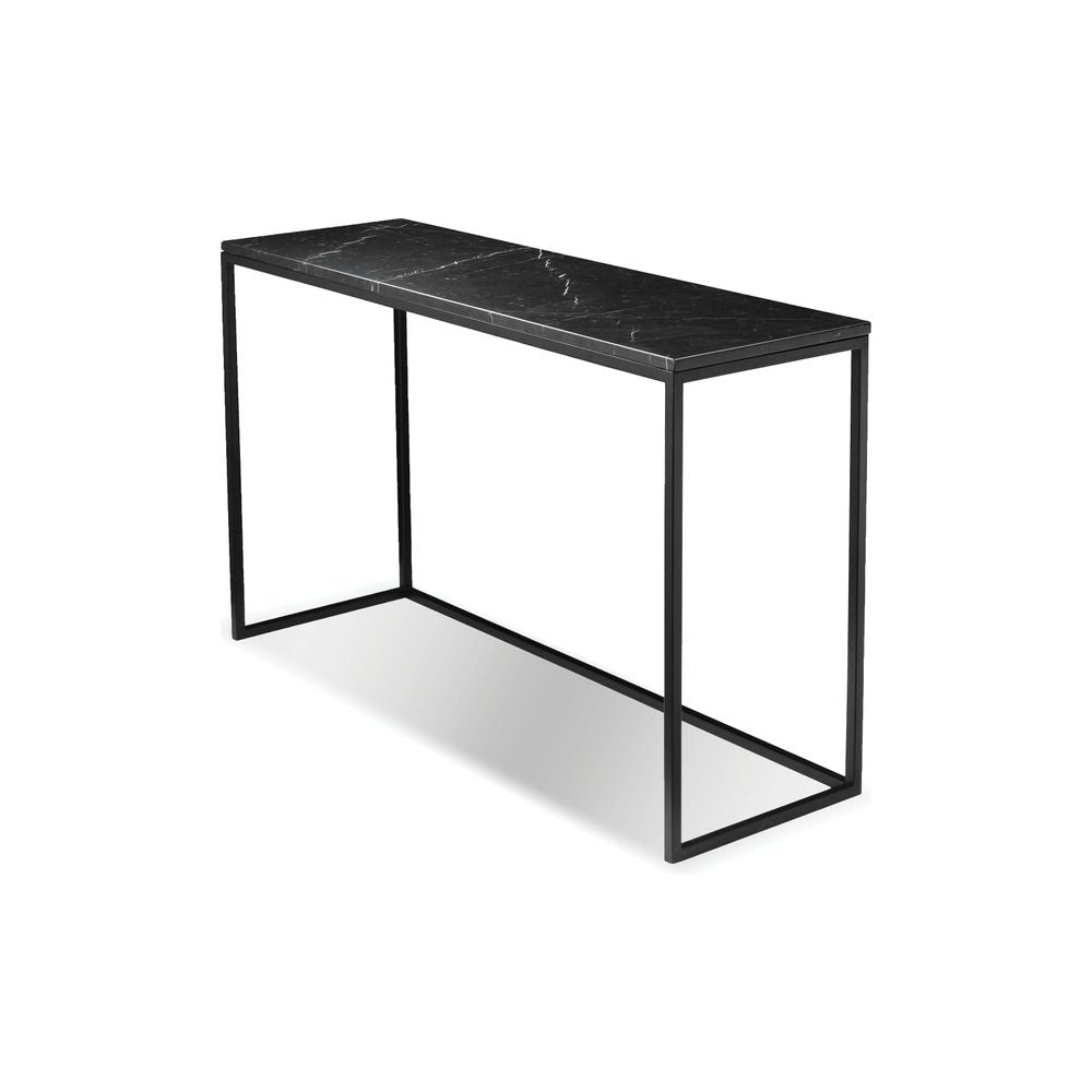 Console Tables Onix Sofa Table Black Semi-Honed Marble Black Powder Coated Frame