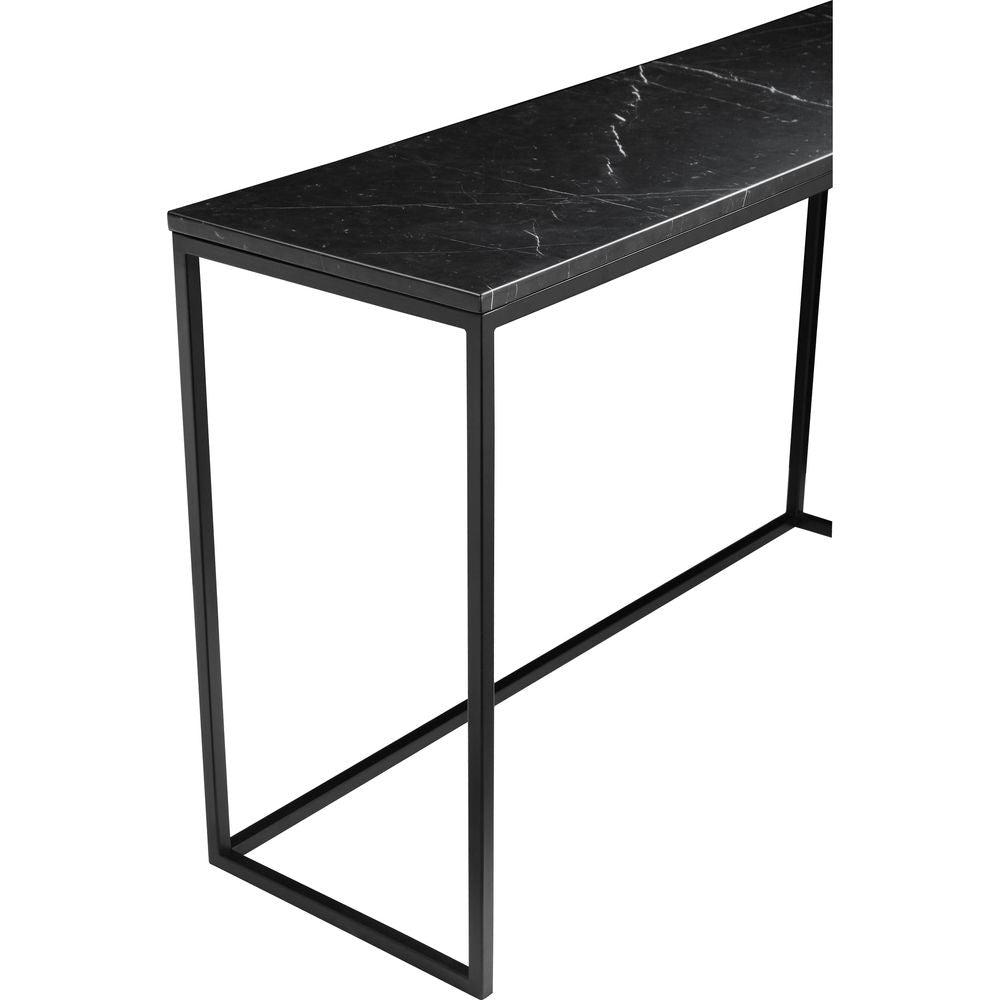 Console Tables Onix Sofa Table Black Semi-Honed Marble Black Powder Coated Frame