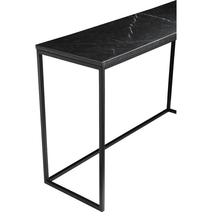 Console Tables Onix Sofa Table Black Semi-Honed Marble Black Powder Coated Frame