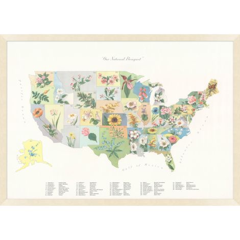 National Bouquet Map-Wendover-WEND-WTUR0530-Wall Art-1-France and Son