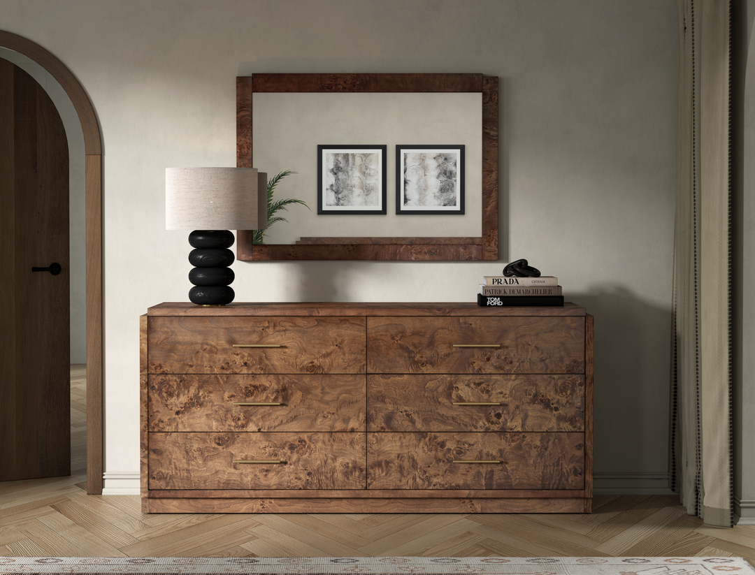 Co.House Wesley 6-Drawer Burl Dresser