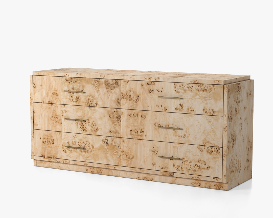 Co.House Wesley 6-Drawer Burl Dresser