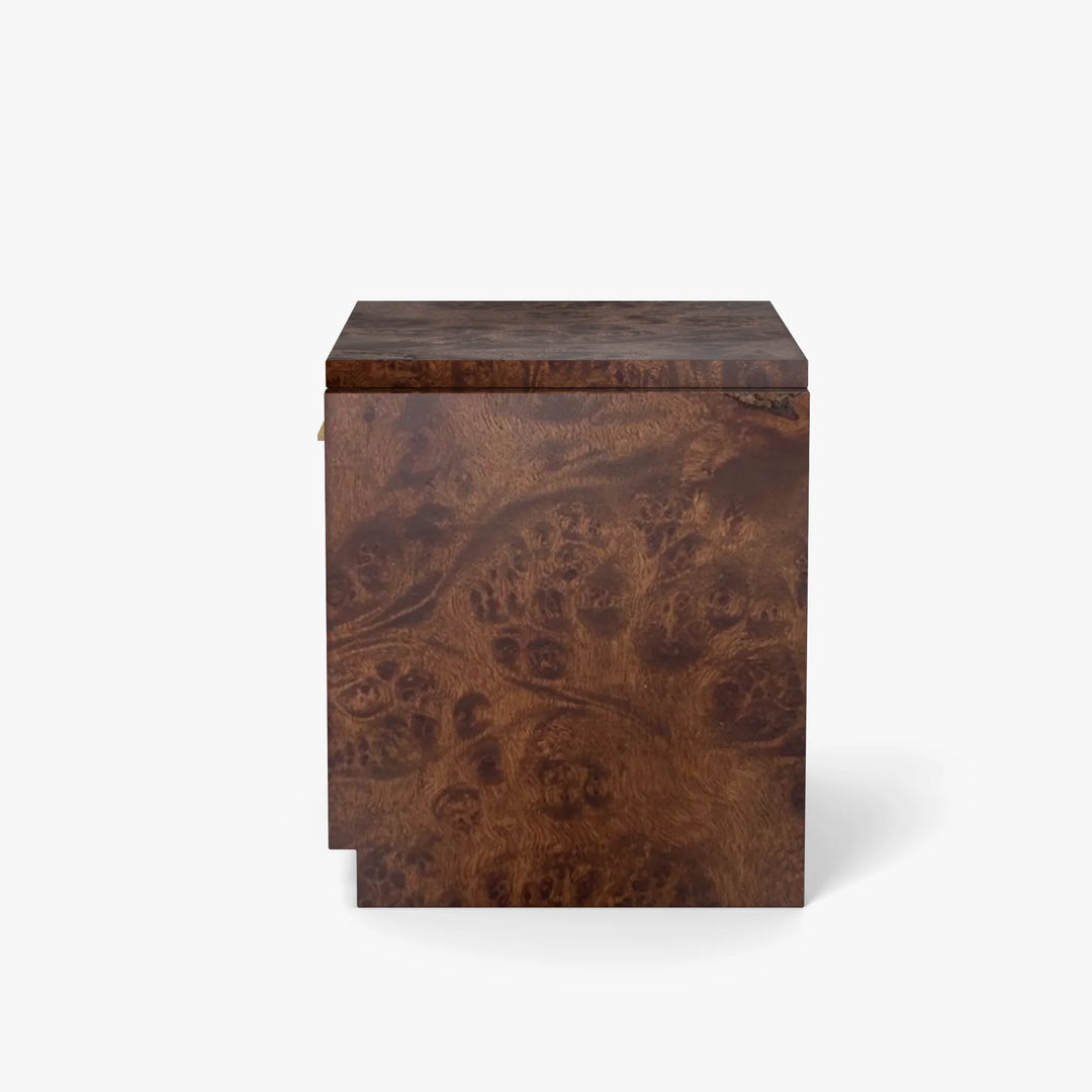 Wesley Burl Nightstand - Dark Burl