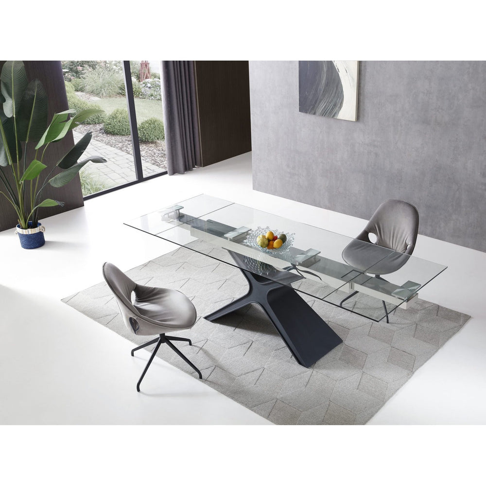 West Extendable Dining Table-Whiteline Modern Living-WHITELINE-DT1716-BLK-Dining Tables-2-France and Son