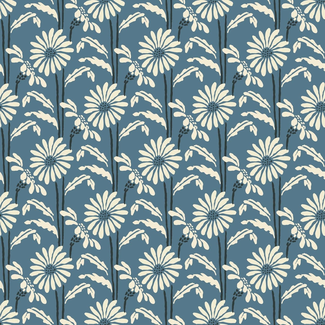 Woodland Bloom Wallpaper-Mitchell Black-MITCHB-WC407-BL-PM-10-Wall DecorPatterns Slate Blue-Premium Matte Paper-6-France and Son