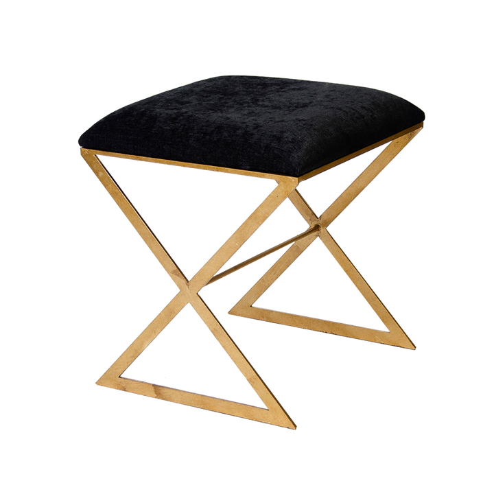 Stools & Ottomans X Side Stool With Black Velvet Top
