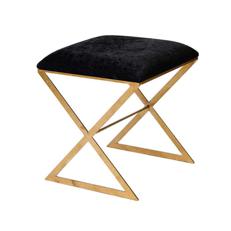 Stools & Ottomans X Side Stool With Black Velvet Top