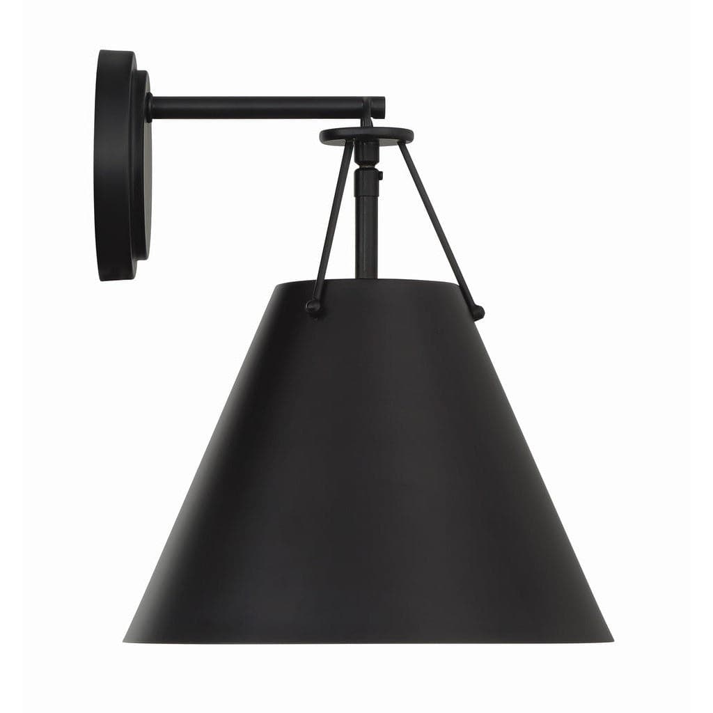 Xavier 1 Light Task Sconce-Crystorama Lighting Company-CRYSTO-XAV-B8311-MK-Wall LightingMatte Black-1-France and Son