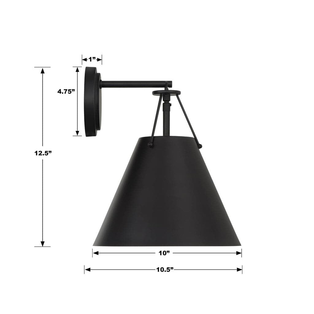 Xavier 1 Light Task Sconce-Crystorama Lighting Company-CRYSTO-XAV-B8311-MK-Wall LightingMatte Black-3-France and Son