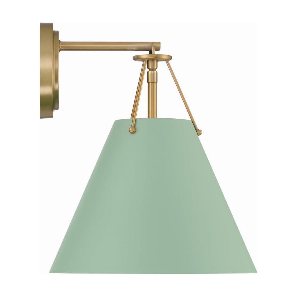 Xavier 1 Light Task Sconce-Crystorama Lighting Company-CRYSTO-XAV-B8311-VG-GR-Wall LightingVibrant Gold/Green-9-France and Son