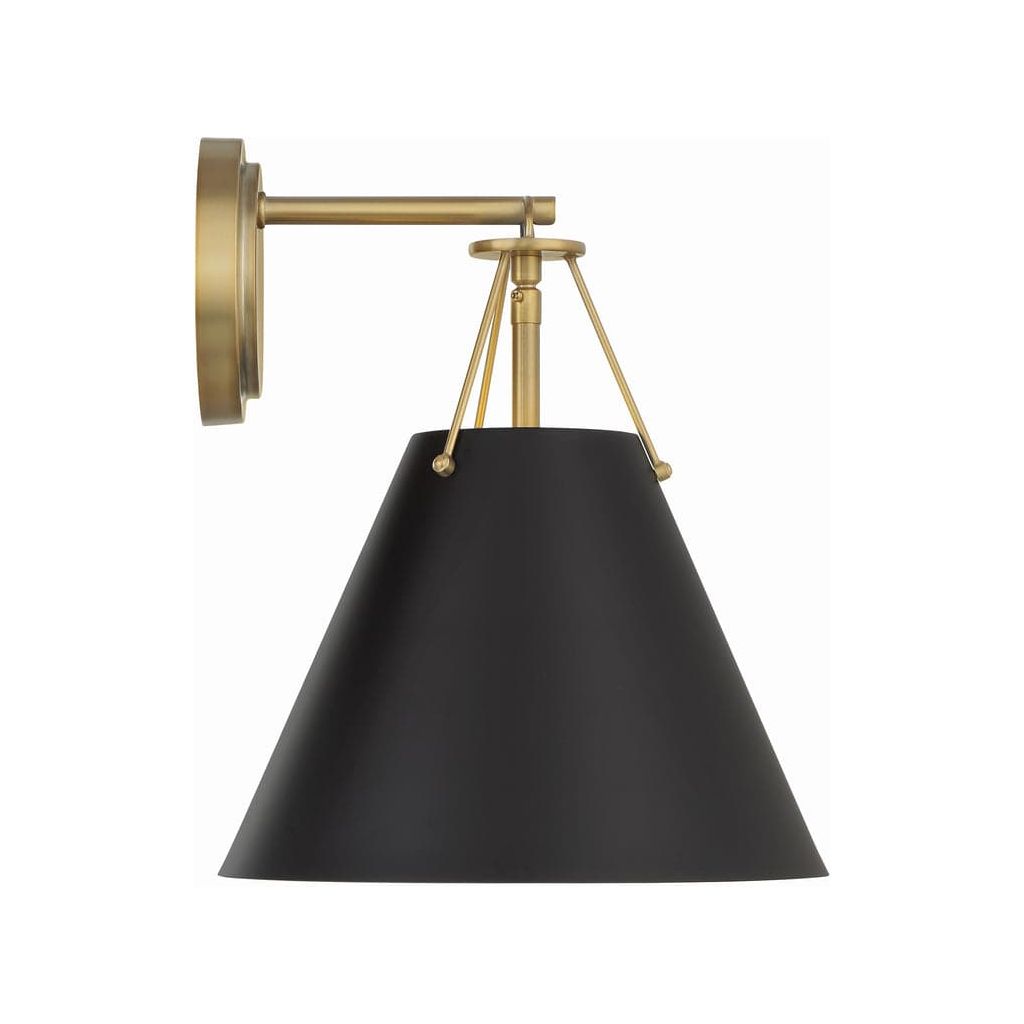 Xavier 1 Light Task Sconce-Crystorama Lighting Company-CRYSTO-XAV-B8311-VG-Wall LightingVibrant Gold/Black-5-France and Son